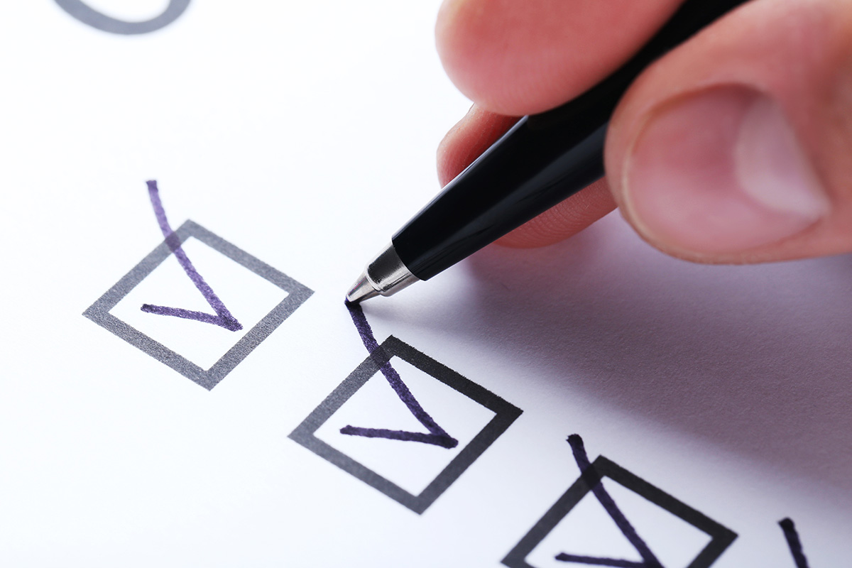 Marking things off a checklist - todo concept.