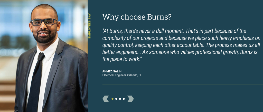 Why should a potential recruit choose your firm - Burns example.