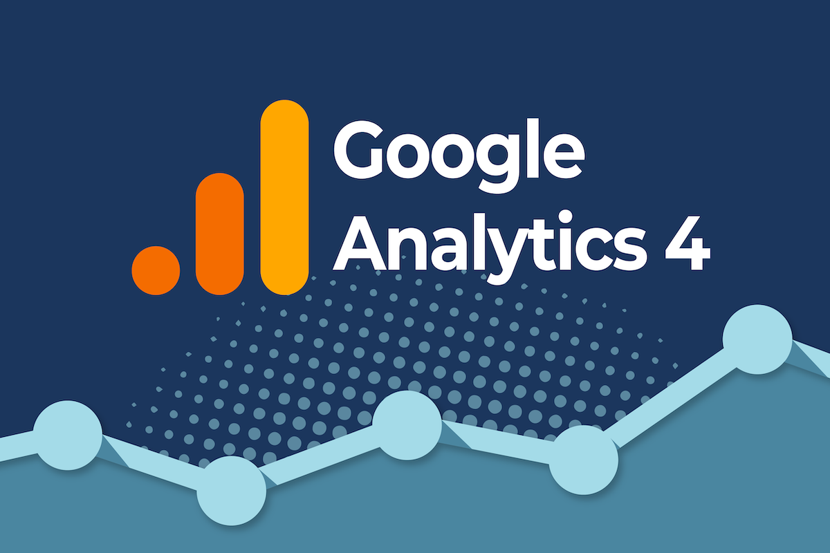 Google Analytics 4 featured image — showing the GA4 logo on a blue background.